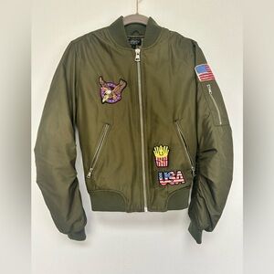 Topshop green bomber jacket women’s size 2​